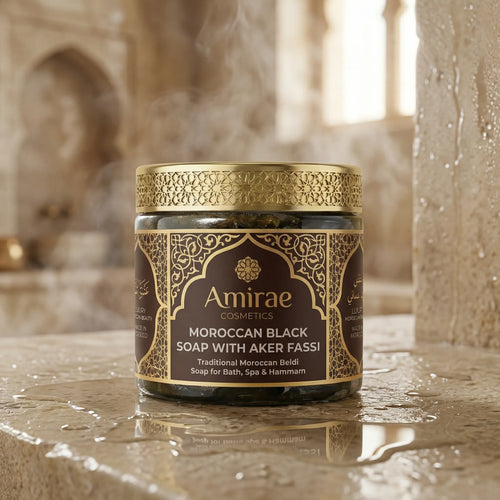 Amirae™ Moroccan Black Soap with Aker Fassi