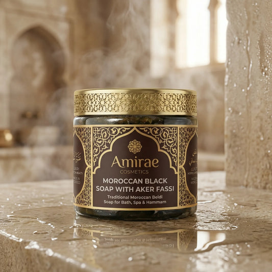 Amirae™ Moroccan Black Soap with Aker Fassi